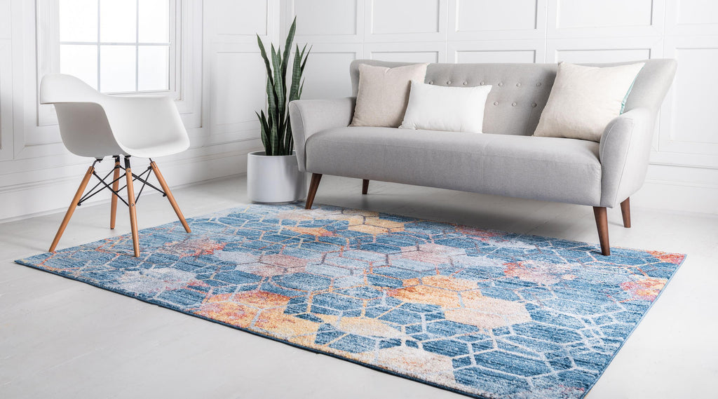 Reuben - Hexagon Pattern Color Blend Rug